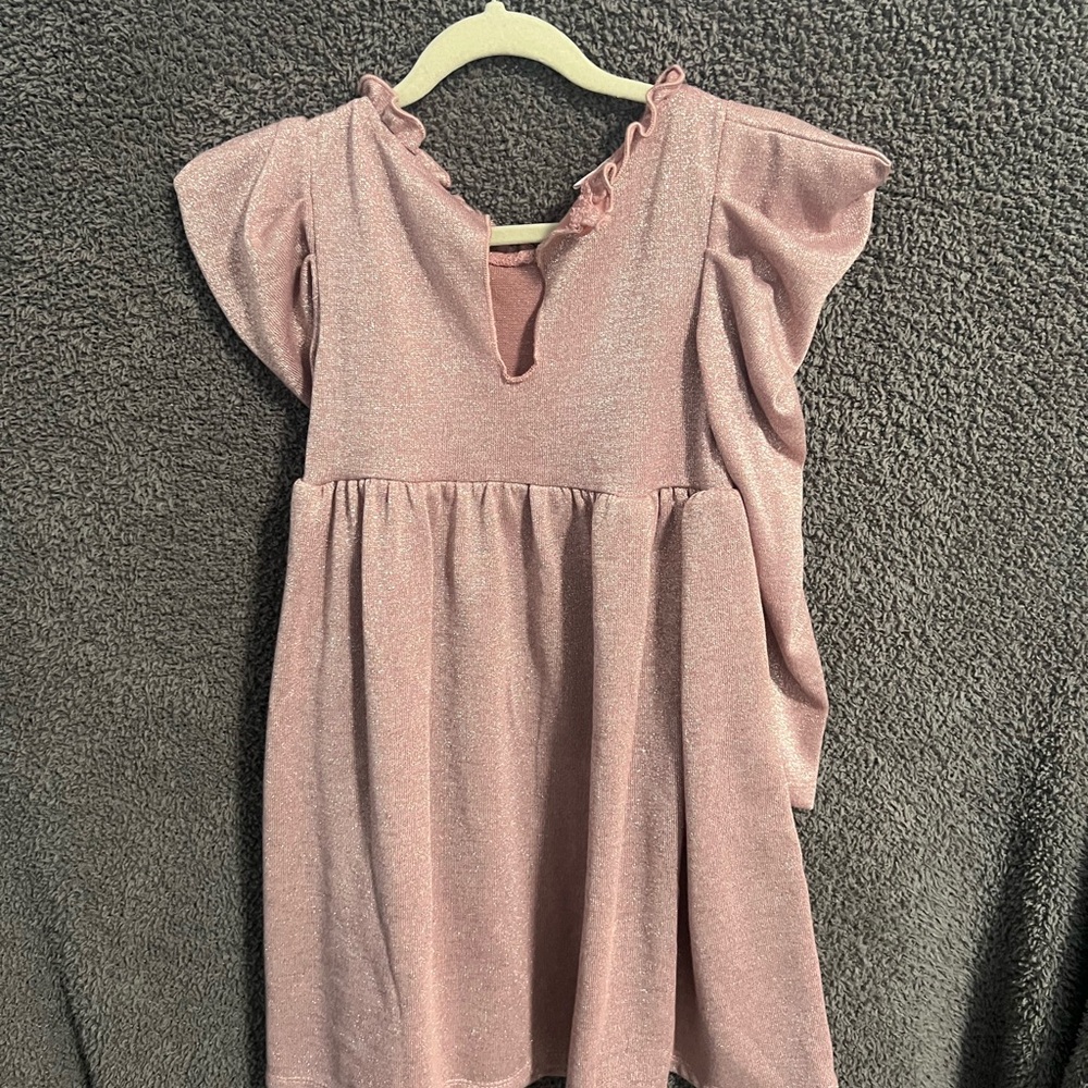 Pink Ruffled Dress with Pockets - Picture 4 of 4